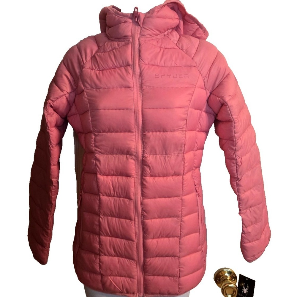 Spyder Hooded Packable Puffer Jacket Women's Small Mauve Rose NWT